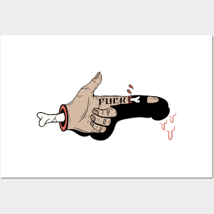 Fuck middle finger Posters and Art